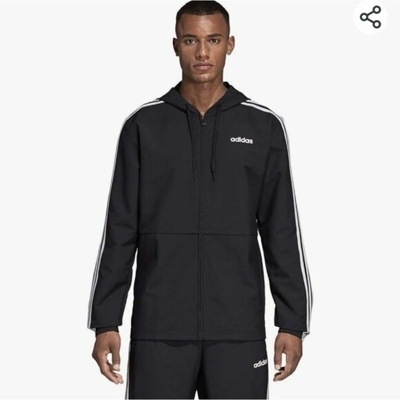Adidas Men's Essentials 3-stripes Woven Windbreaker Medium - Picture 1 of 9